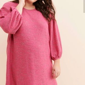 Anthropologie Saturday Sunday Lyla cozy knit pink cotton shift dress 3X
